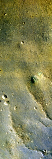 This is the first color image of Mars from the High Resolution Imaging Science Experiment on NASA's Mars Reconnaissance Orbiter.