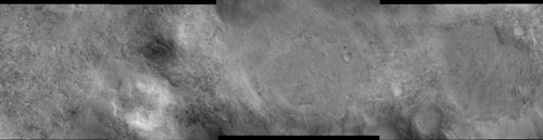 This image shows a landscape west of Mars' Argyre impact basin and northeast of Halley Crater.