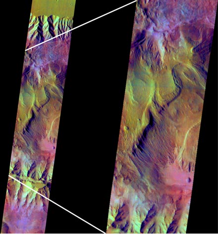 Mars' Ophir Region in Color Infrared