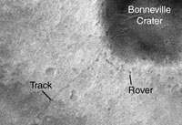 Rover Tracks Seen from Orbit