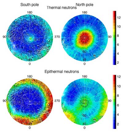 Polar Maps of Thermal and Epithermal Neutrons