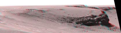 Layers of 'Cape Verde' in 'Victoria Crater' (Stereo)