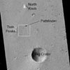 This image is a close-up of the area in the vicinity of the Pathfinder landing site