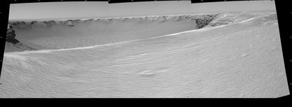 This image shows Opportunity's view from the rim of 'Victoria Crater'