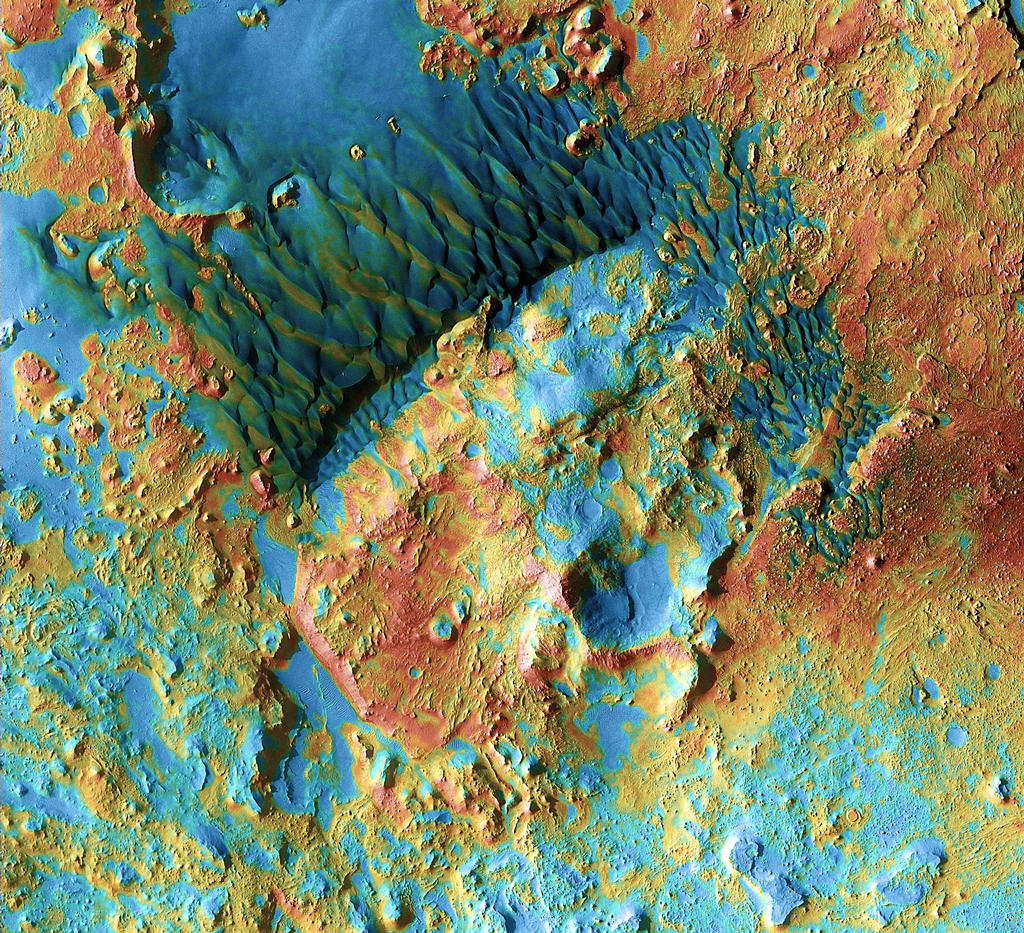 The battered region of Arabia Terra is among the oldest terrain on Mars.