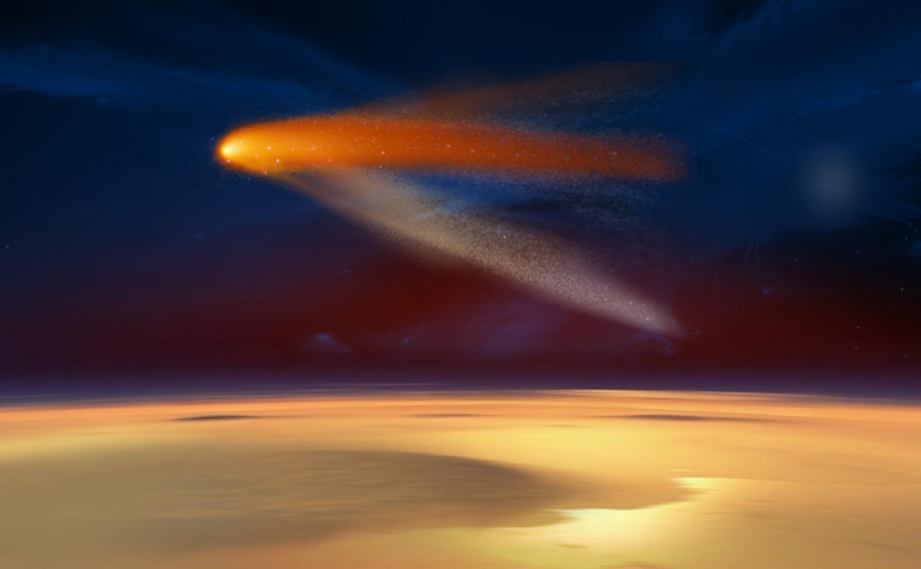 This image is the artist's concept of comet Siding Spring (C/2013 A1)