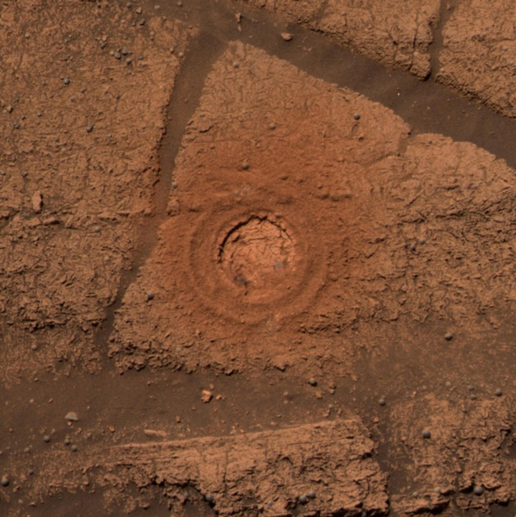 This image is an approximately true color rendering of the slope of "Endurance Crater," which the Opportunity rover explored in 2004.