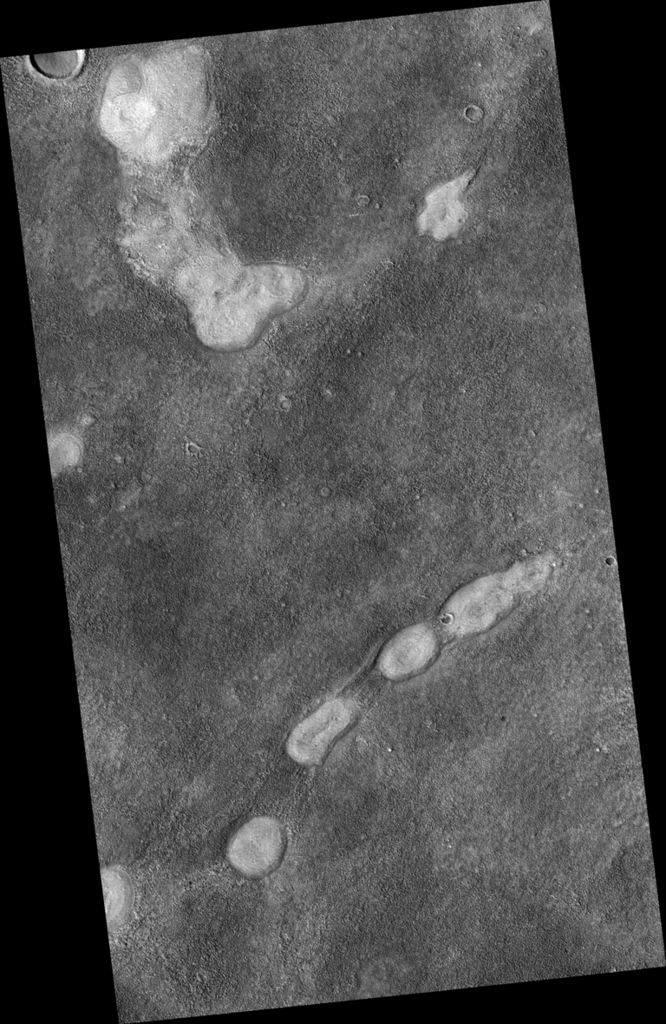 This proposed future Mars landing site in Acidalia Planitia targets densely occurring mounds thought to be mud volcanoes.