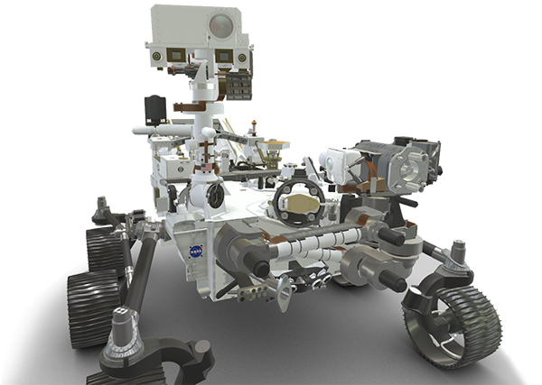 3D model image of the Perseverance Rover