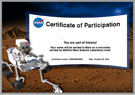 Send Your Name to Mars certificate