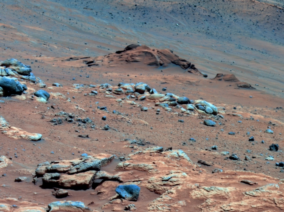 Carbonate-Containing Martian Rocks, False Color