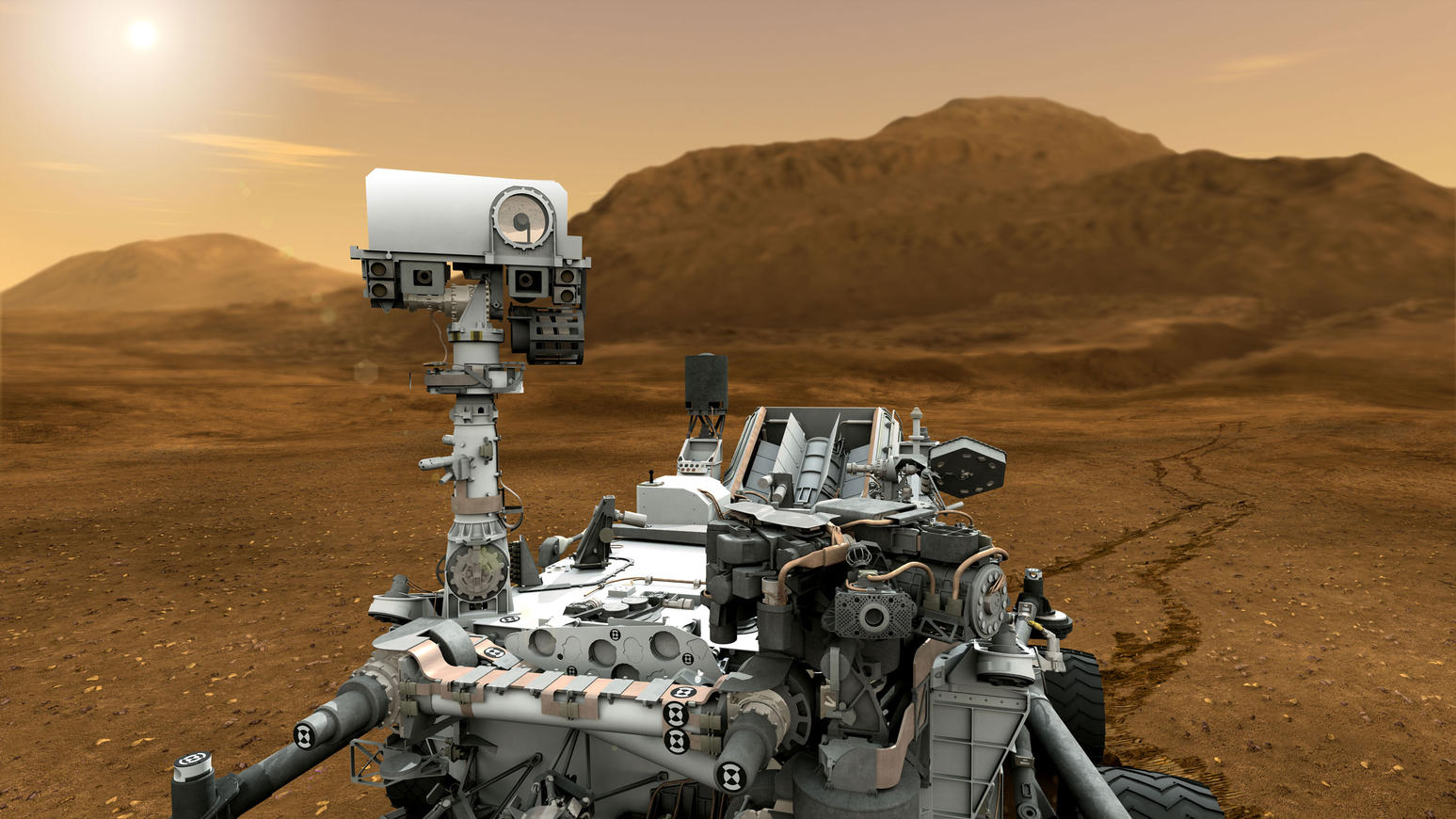 Mars Rover Curiosity in Artist's Concept, Close-up