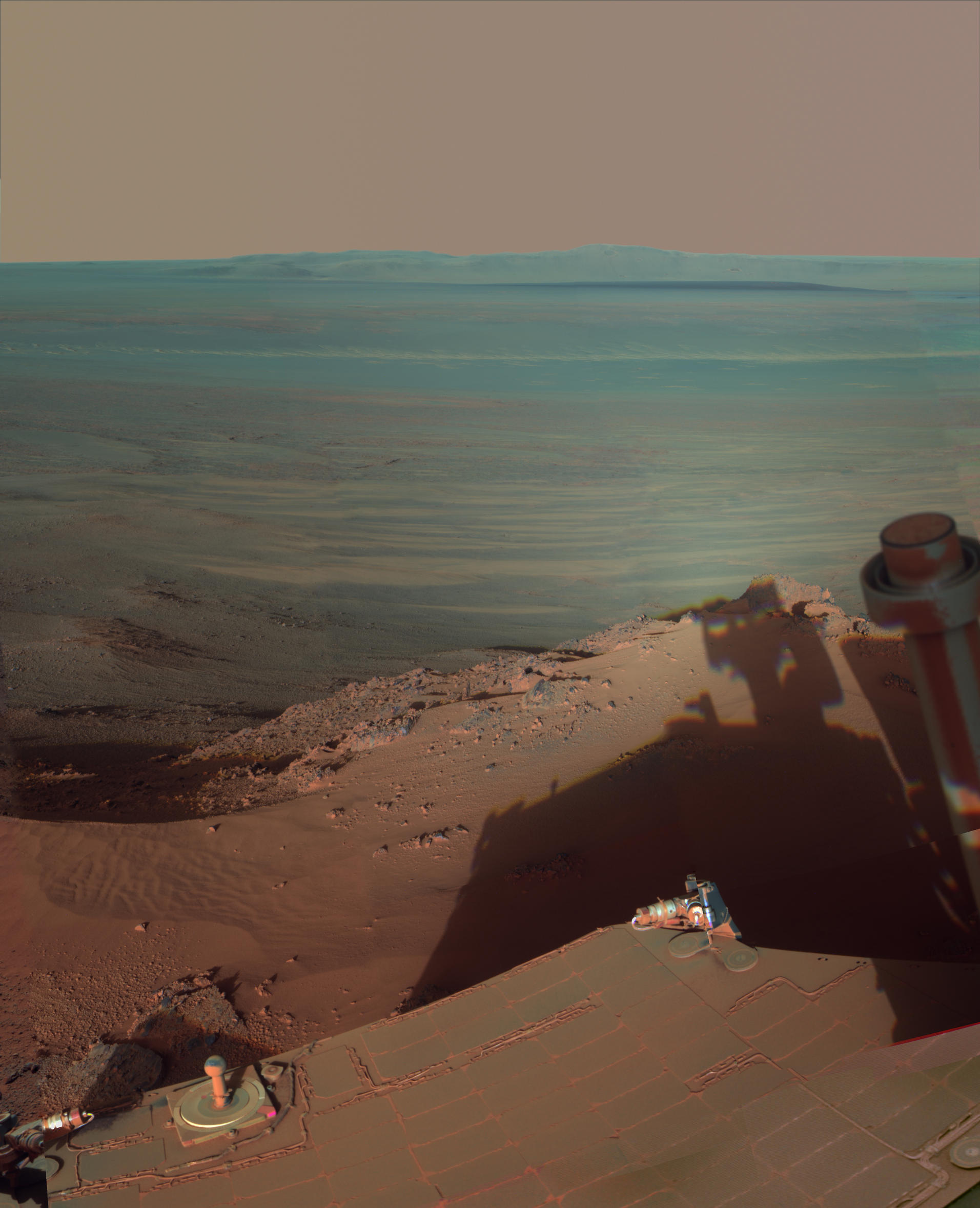 Late Afternoon Shadows at Endeavour Crater on Mars