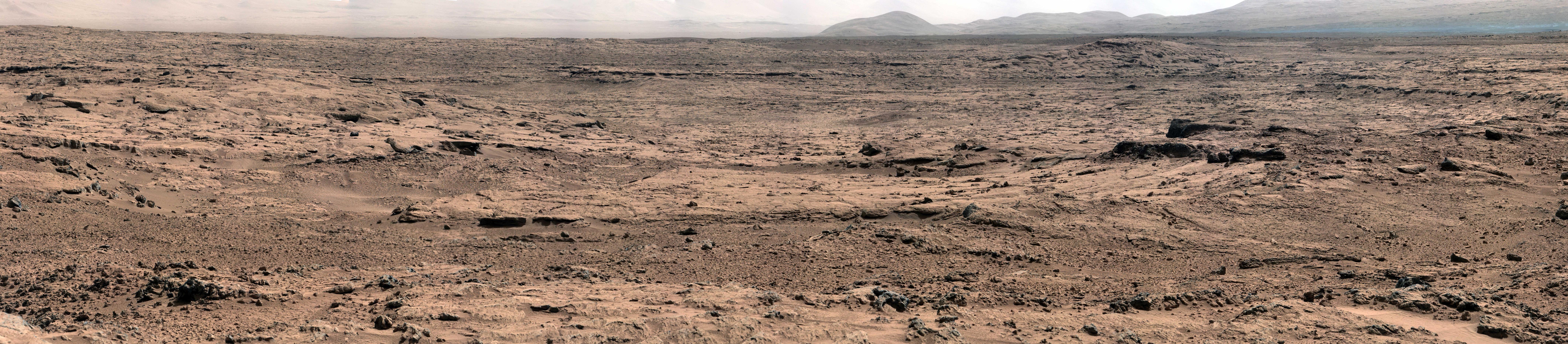 Panoramic View From 'Rocknest' Position of Curiosity Mars Rover