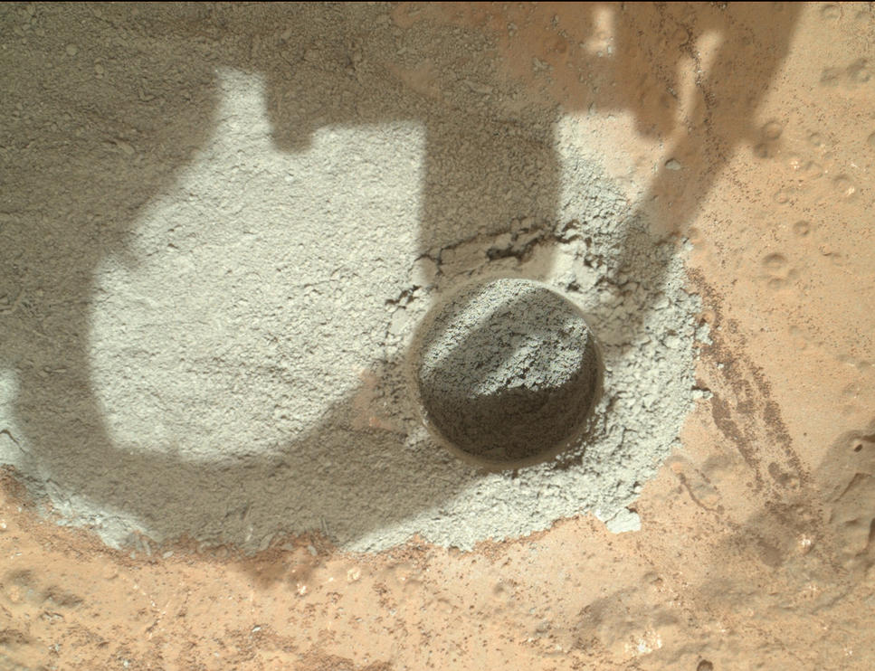 Preparatory Test of Drilling on Mars Generates Rock Powder