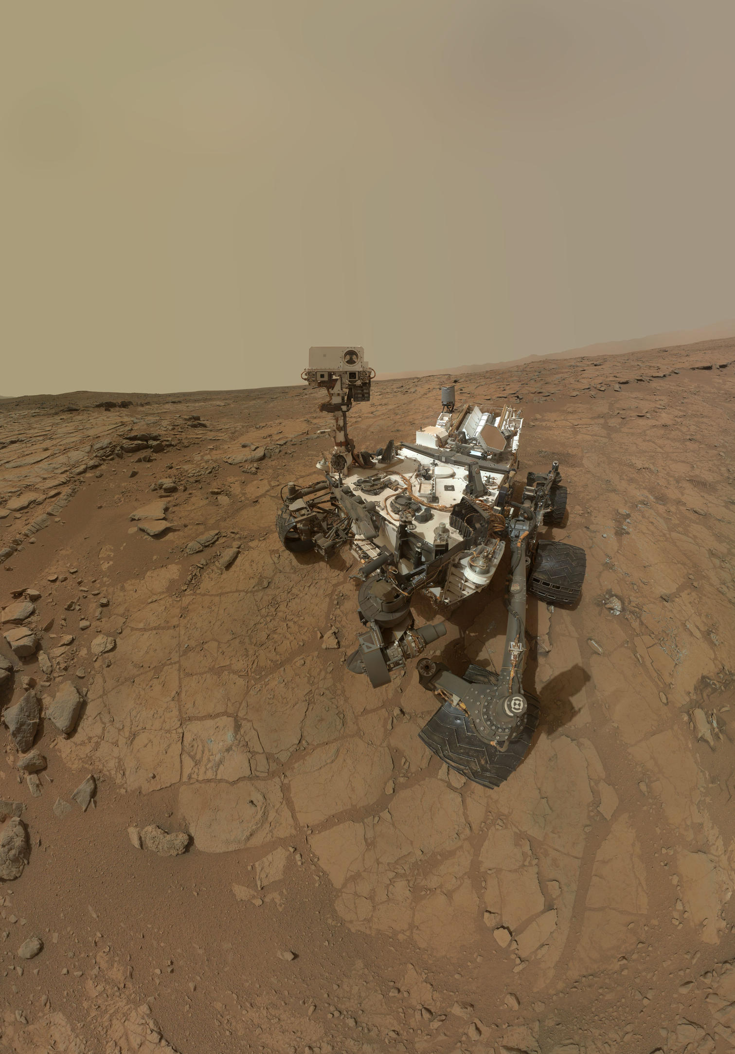 Curiosity Rover's Self Portrait at 'John Klein' Drilling Site, Cropped