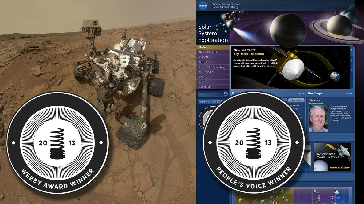 Mars Rover Social Media, NASA/JPL Website Win Awards