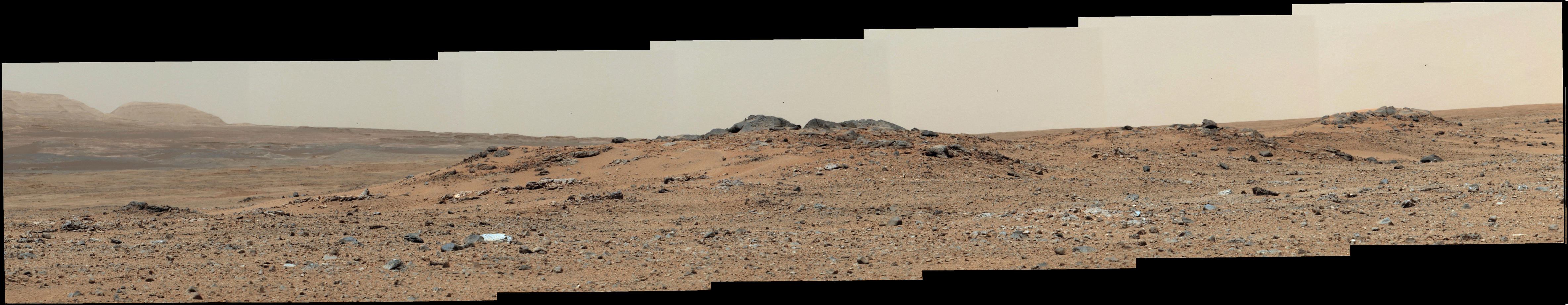 Curiosity Sol 343 Vista With 'Twin Cairns' on Route to Mount Sharp