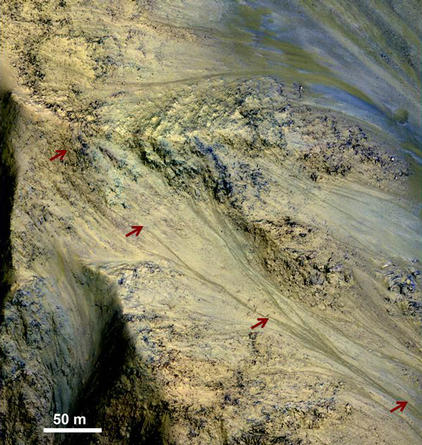 Long, Recurring Linear Marking on Martian Slope