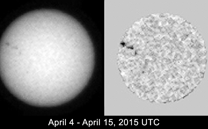 Tracking Sunspots from Mars, April 2015