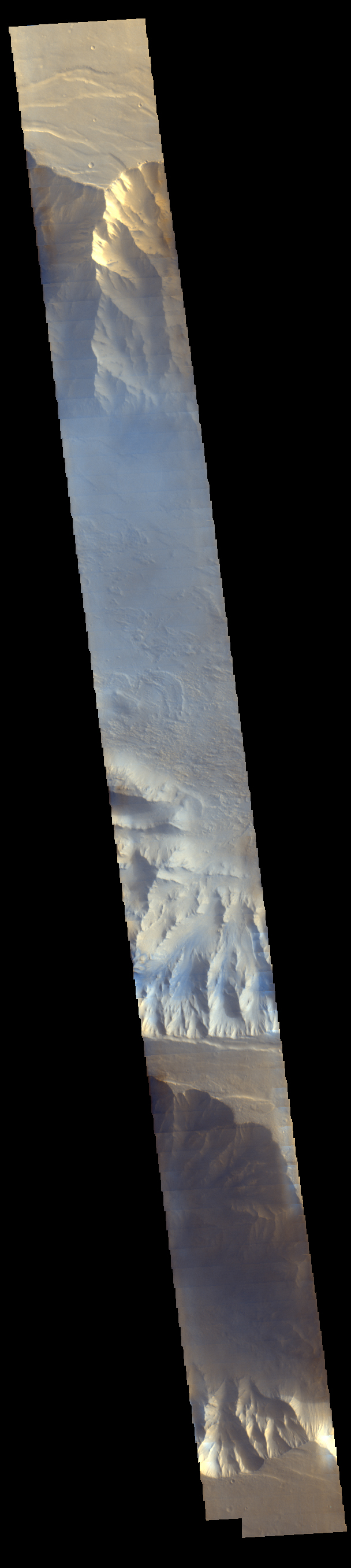 Mars Odyssey View of Morning Clouds in Canyon