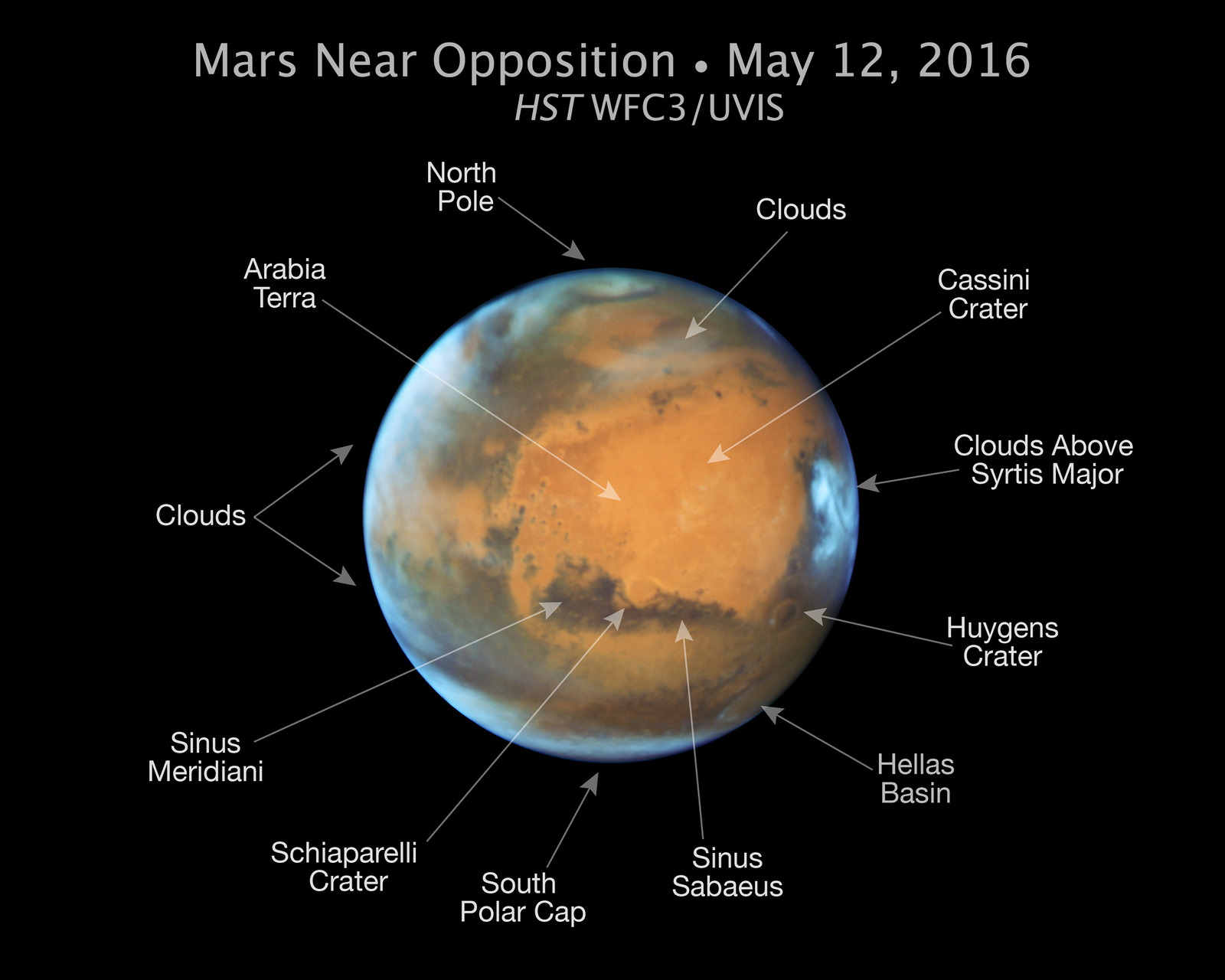 Mars Near 2016 Oppostion (Annotated)