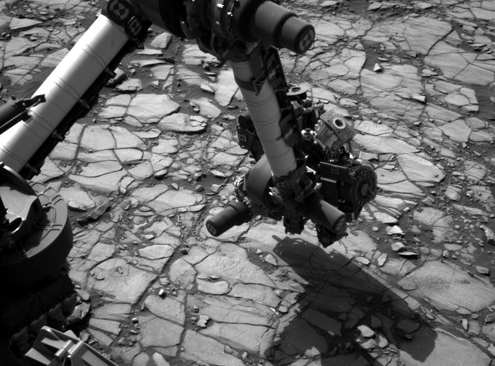 Curiosity's Arm Over 'Marimba' Target on Mount Sharp