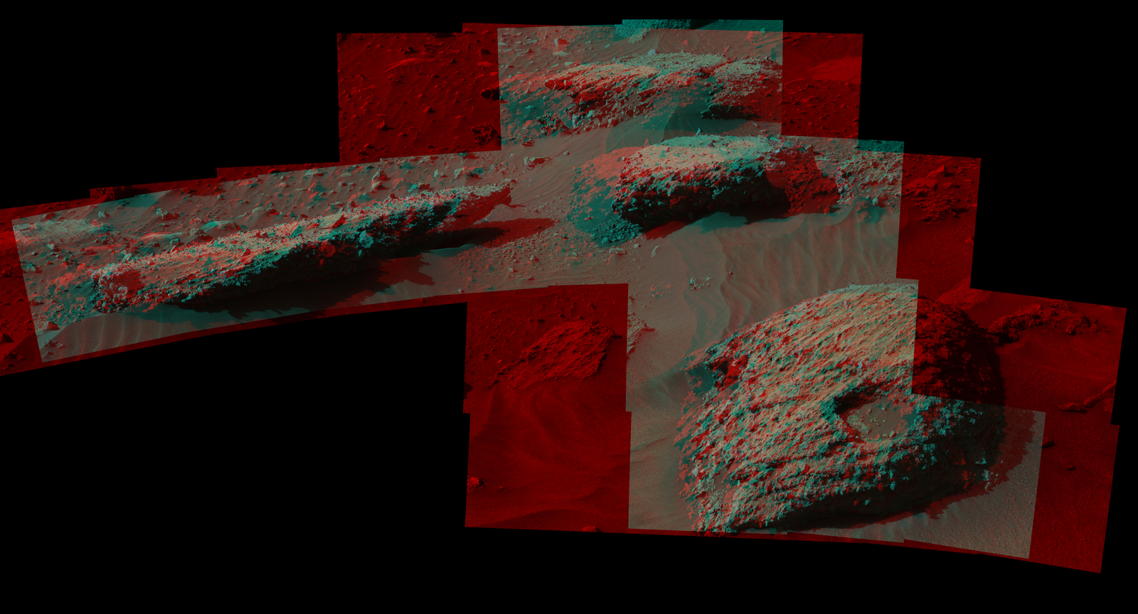 Breccia-Conglomerate Rocks on Lower Mount Sharp, Mars (Stereo)