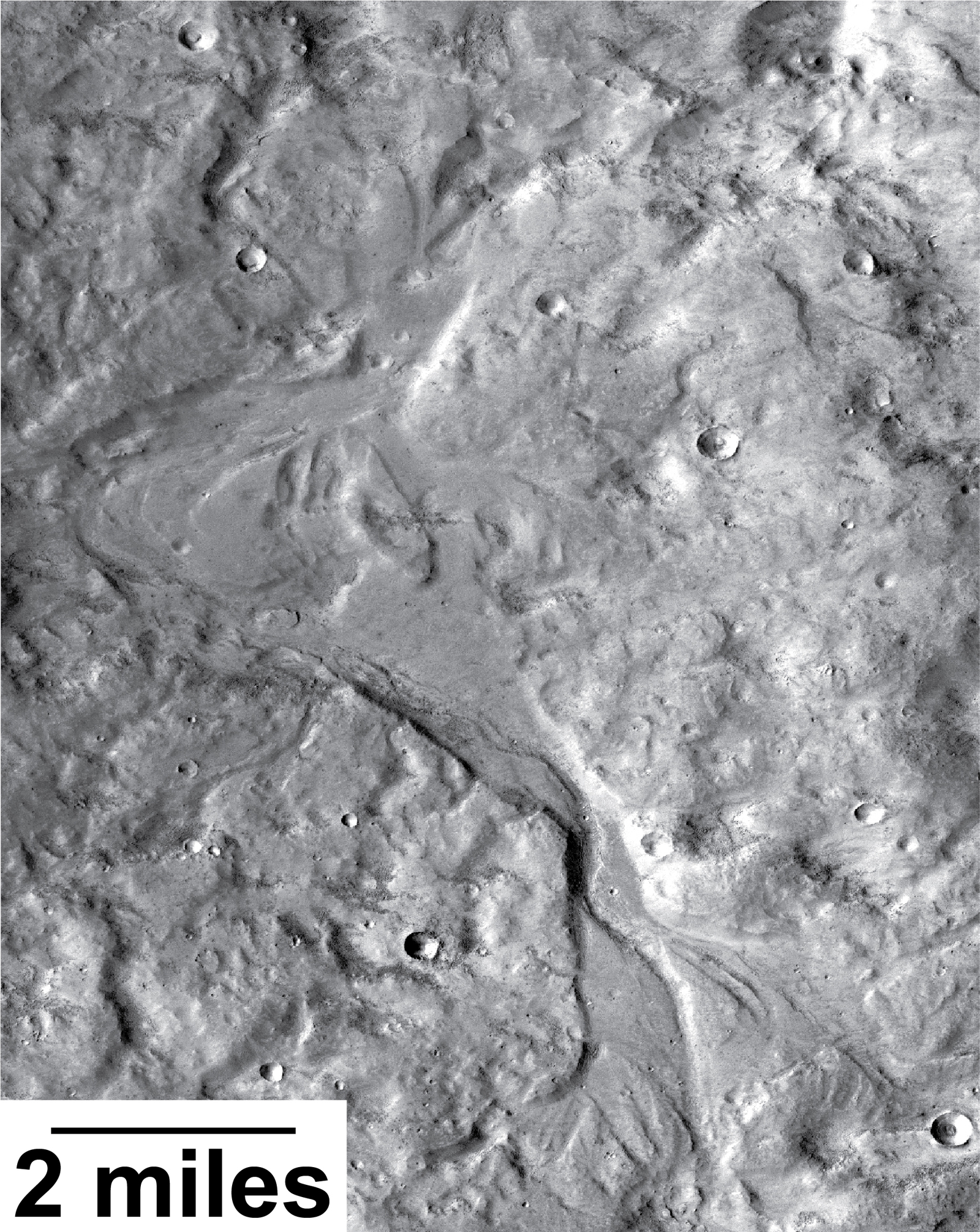 Outflow Stream from Relatively Recent Martian Lake